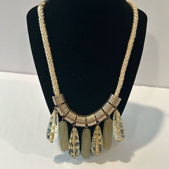 NWT Anthropologie Cord Neutral Necklace - Picture 1 of 11